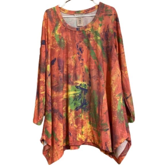 philosophy WOMEN’s VIBRANT PINK MULTI ABSTRACT PRINT TUNIC FLOWY TOP Size-XXL - Picture 1 of 5